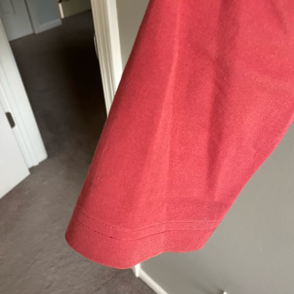 Eileen Fisher Small Red Jacket Military Asian Minimalistic Blouse Zip Up - Picture 11 of 15